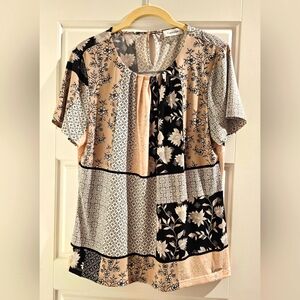 Womens Calvin Klein Patchwork Blouse